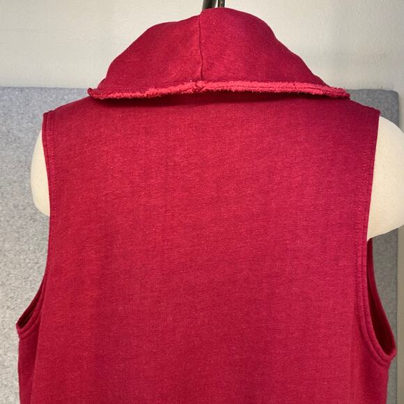 🍷 Bryn Walker Bamboo Drape Vest S Deep Pink Sleeveless Layering Piece - Picture 5 of 14